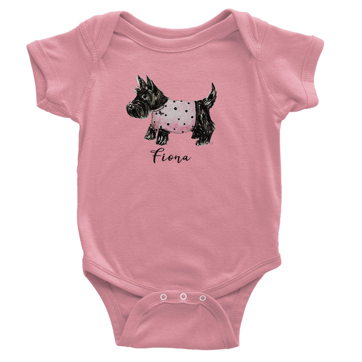 spotty scottie personalized classic baby short sleeve bodysuit - designs by pippa