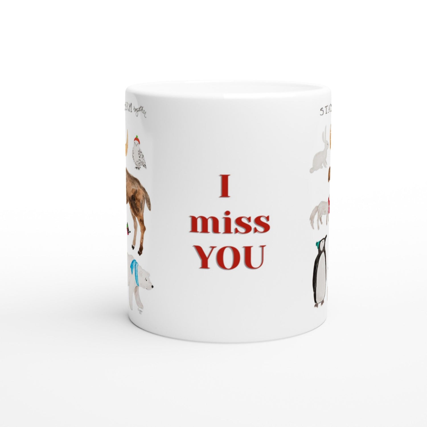 staying warm buddies ceramic personalized mug - designs by pippa