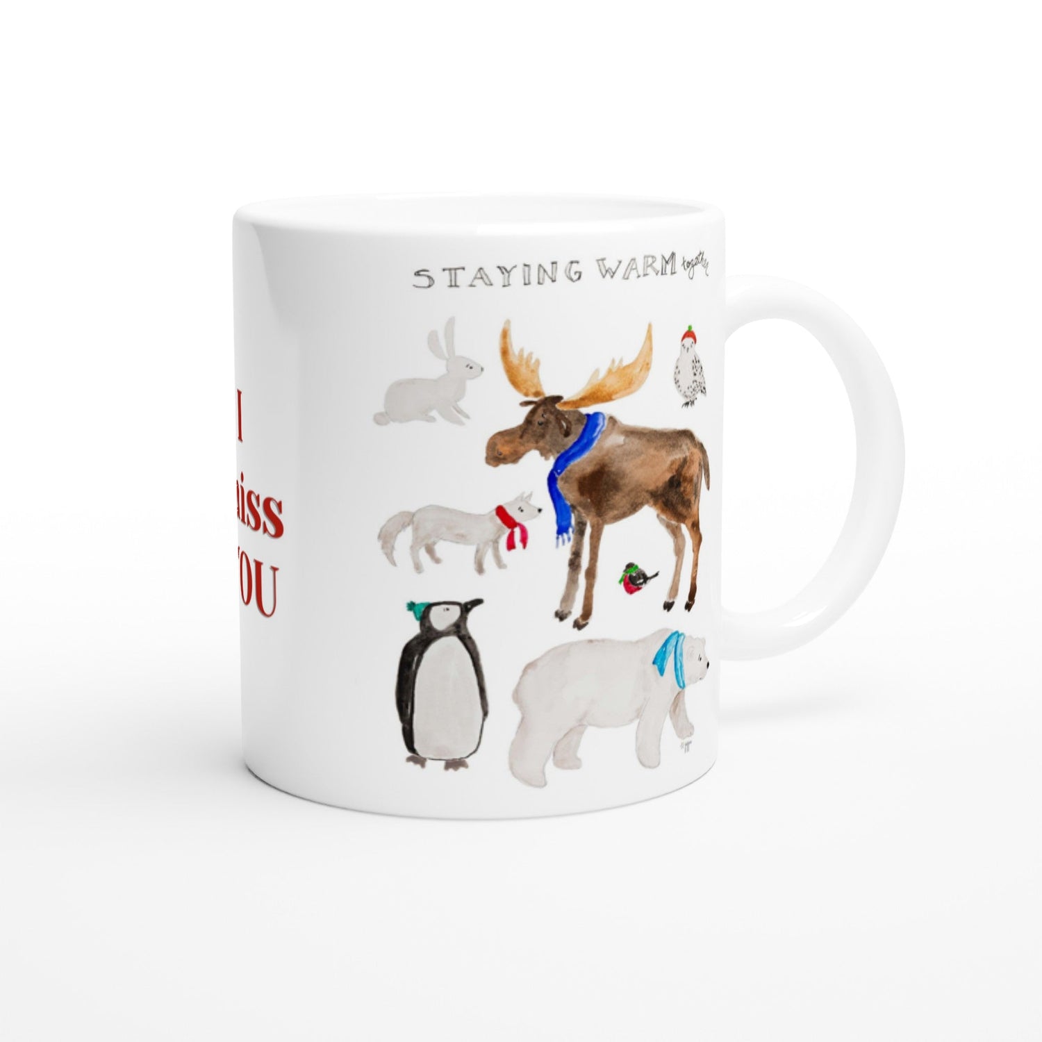 staying warm buddies ceramic personalized mug - designs by pippa