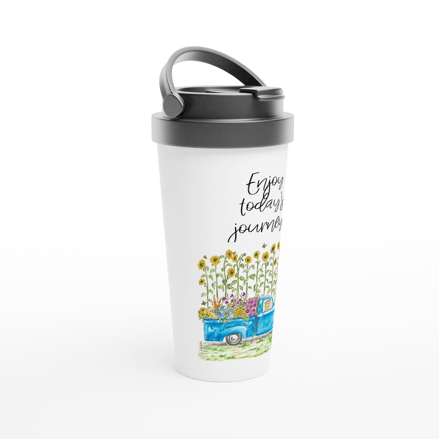 sunny summer truck personalized stainless steel travel mug - designs by pippa