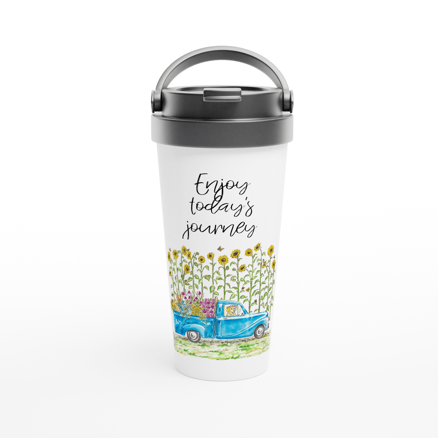 sunny summer truck personalized stainless steel travel mug - designs by pippa