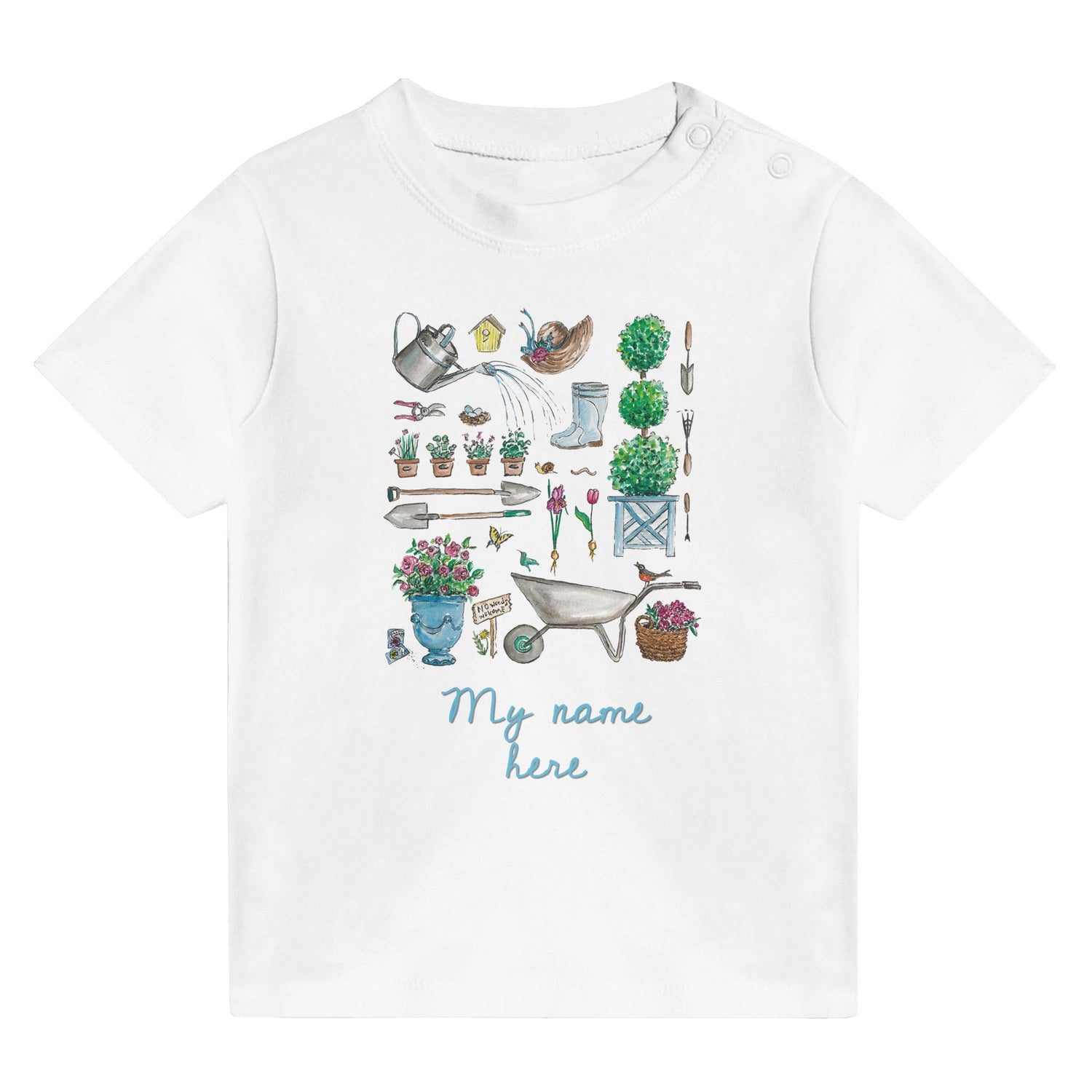 the garden classic baby personalized graphic tee - designs by pippa