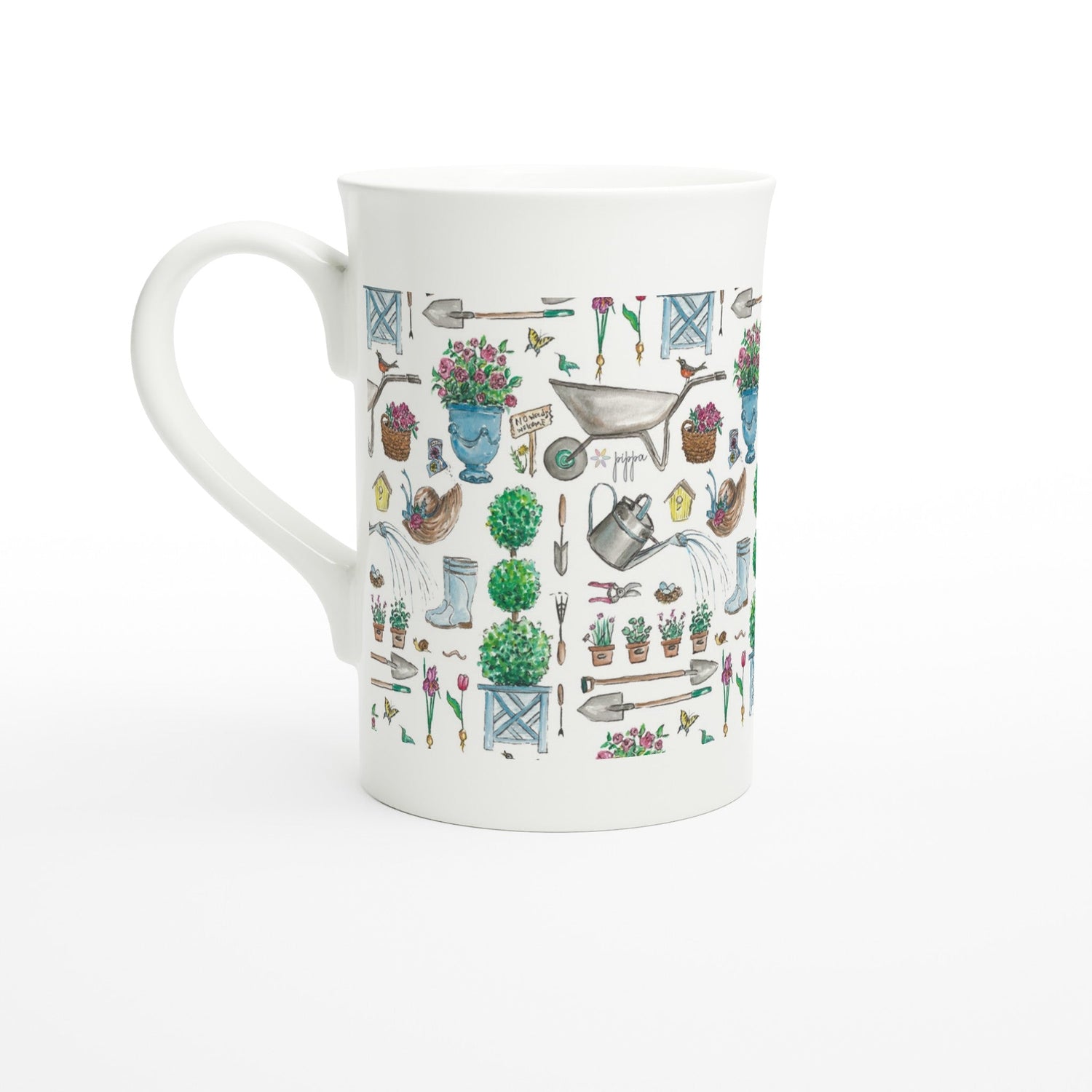 the garden porcelain slim mug - designs by pippa