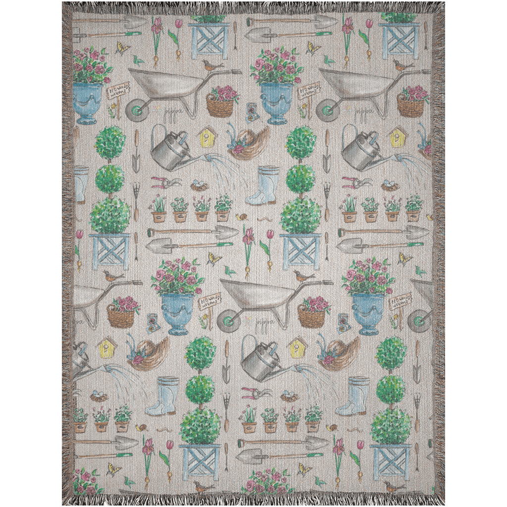 the garden woven blanket - designs by pippa