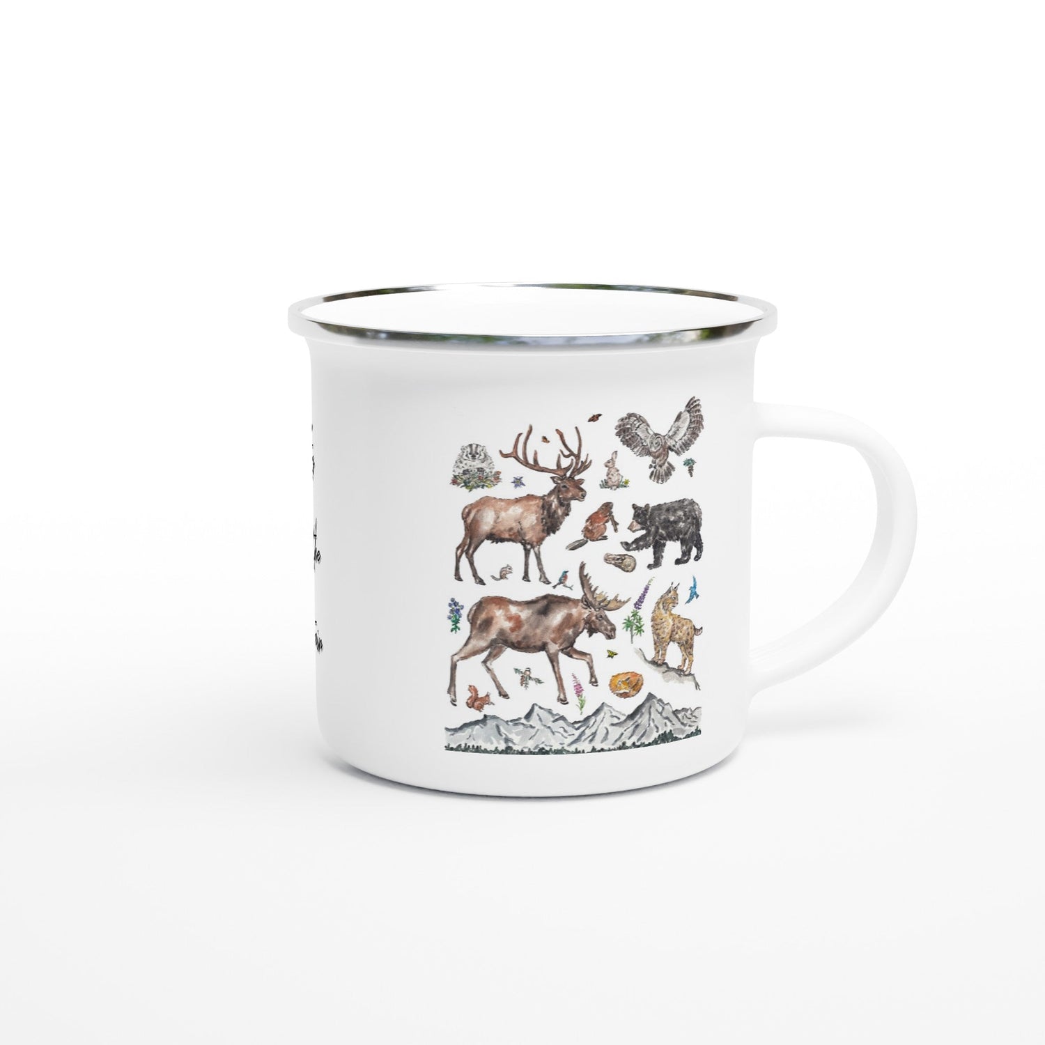 the mountaineers personalized white enamel camping mug - designs by pippa