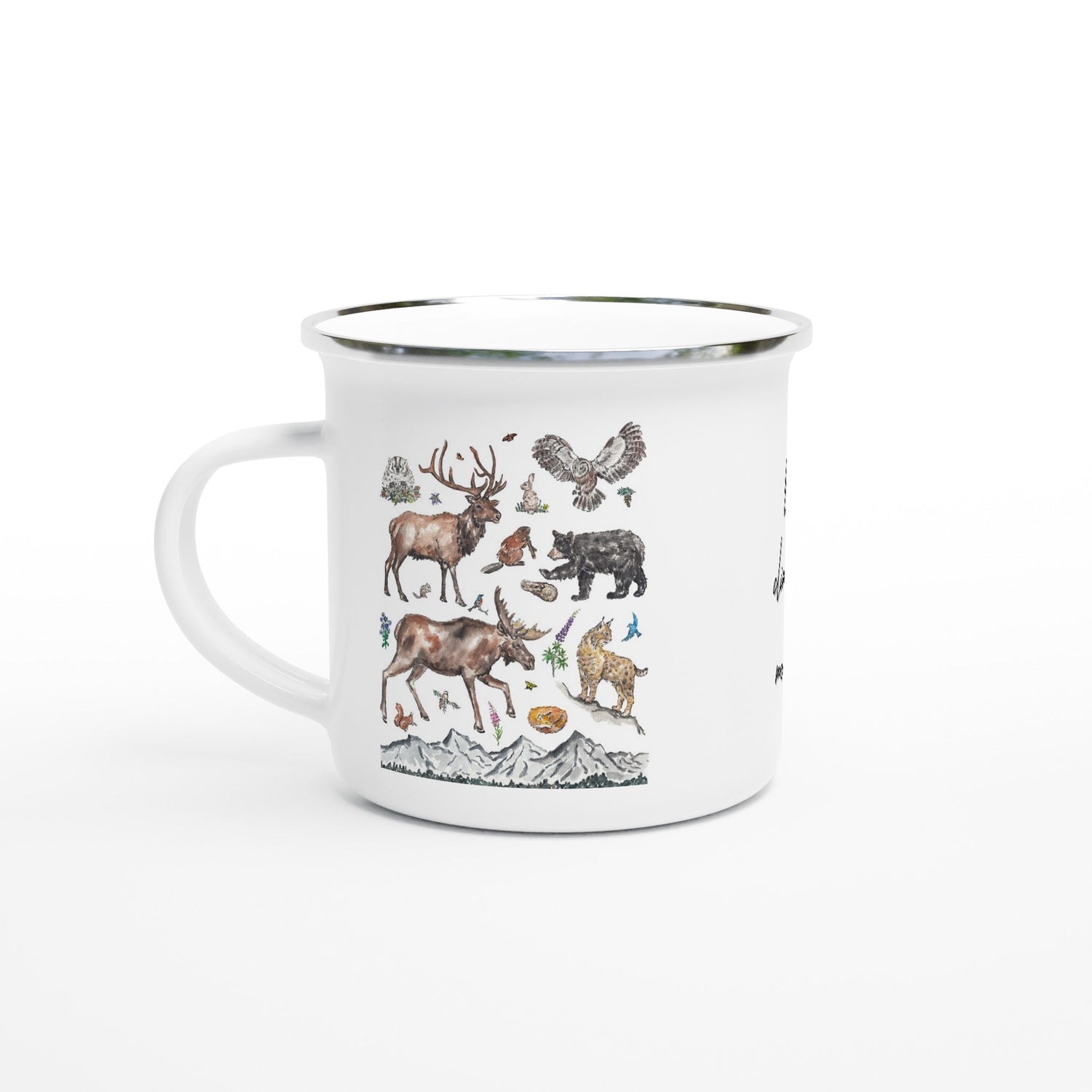 the mountaineers personalized white enamel camping mug - designs by pippa