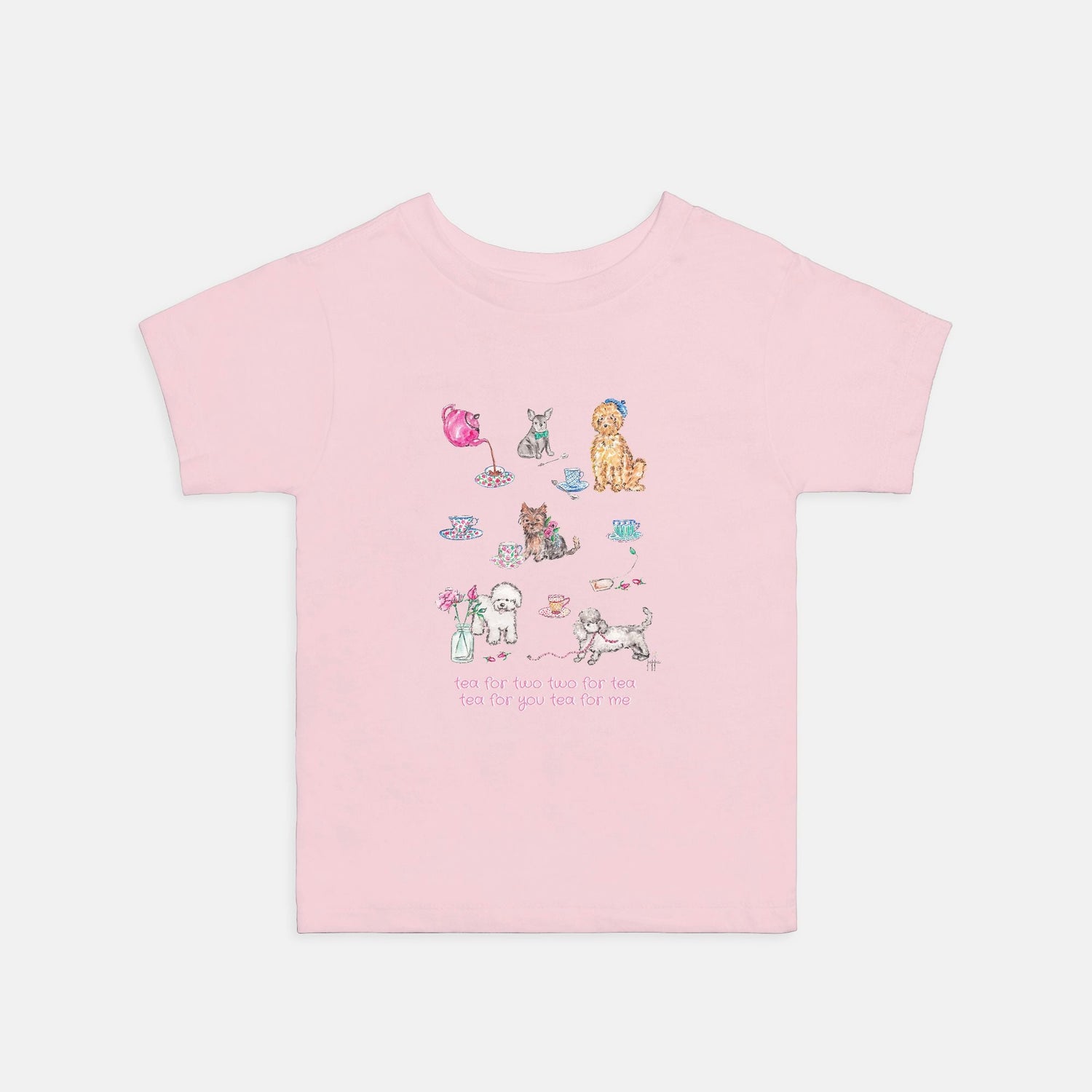 time for tea puppy party custom girl tee 2T - 5T - designs by pippa