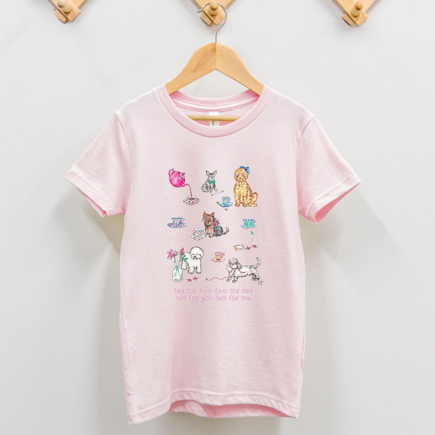 time for tea puppy party custom girl tee 2T - 5T - designs by pippa