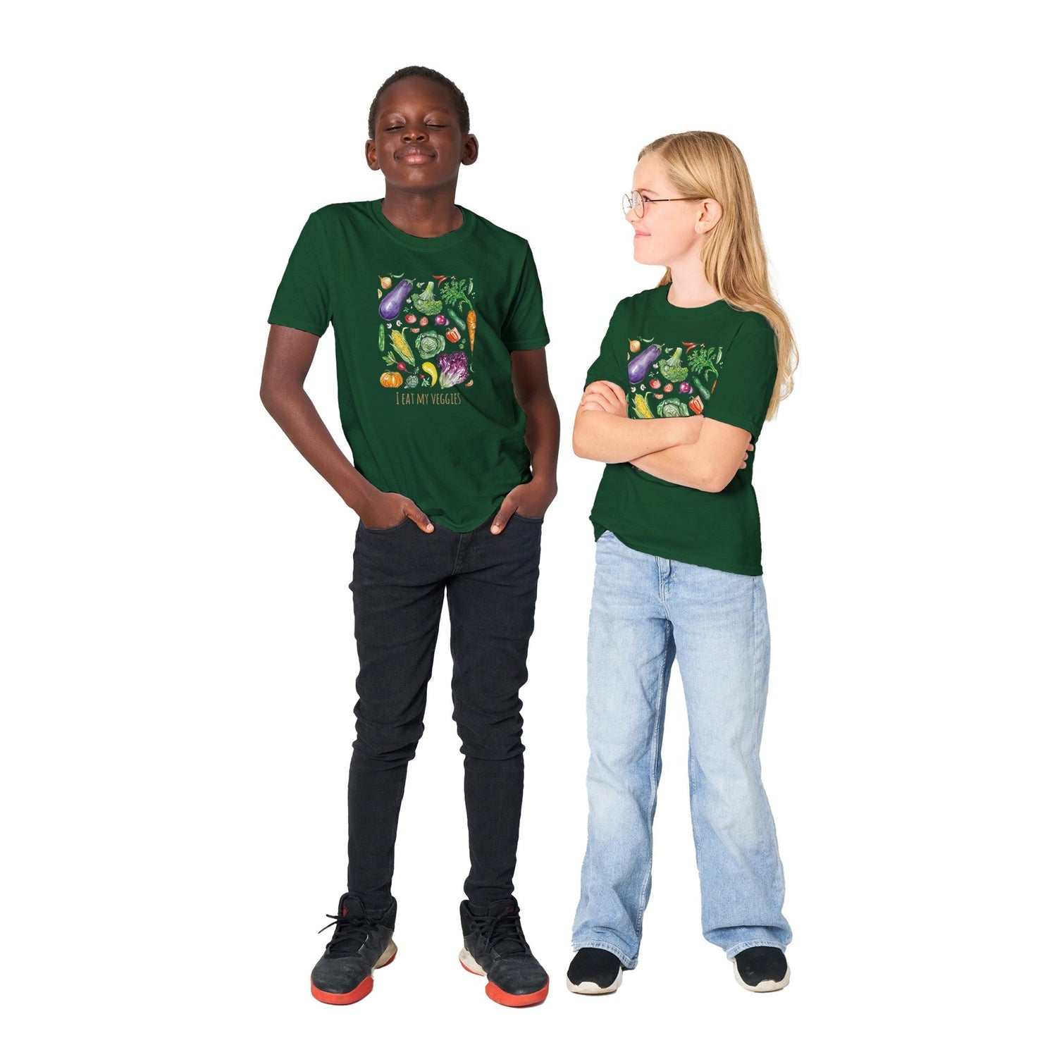 verde veggie personalized classic kids crewneck graphic tee - designs by pippa