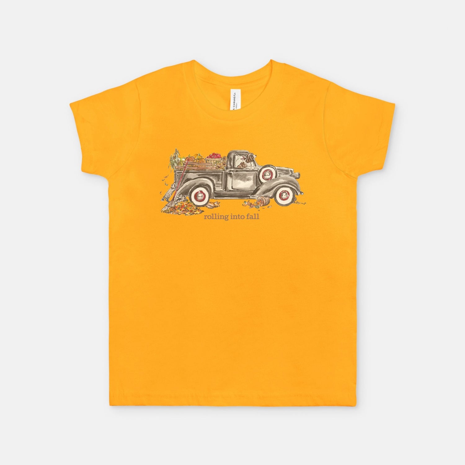 vintage fall truck rolling in to fall custom tee Youth S - XL - designs by pippa