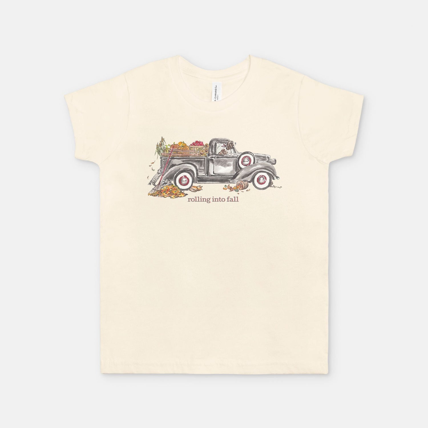 vintage fall truck rolling in to fall custom tee Youth S - XL - designs by pippa