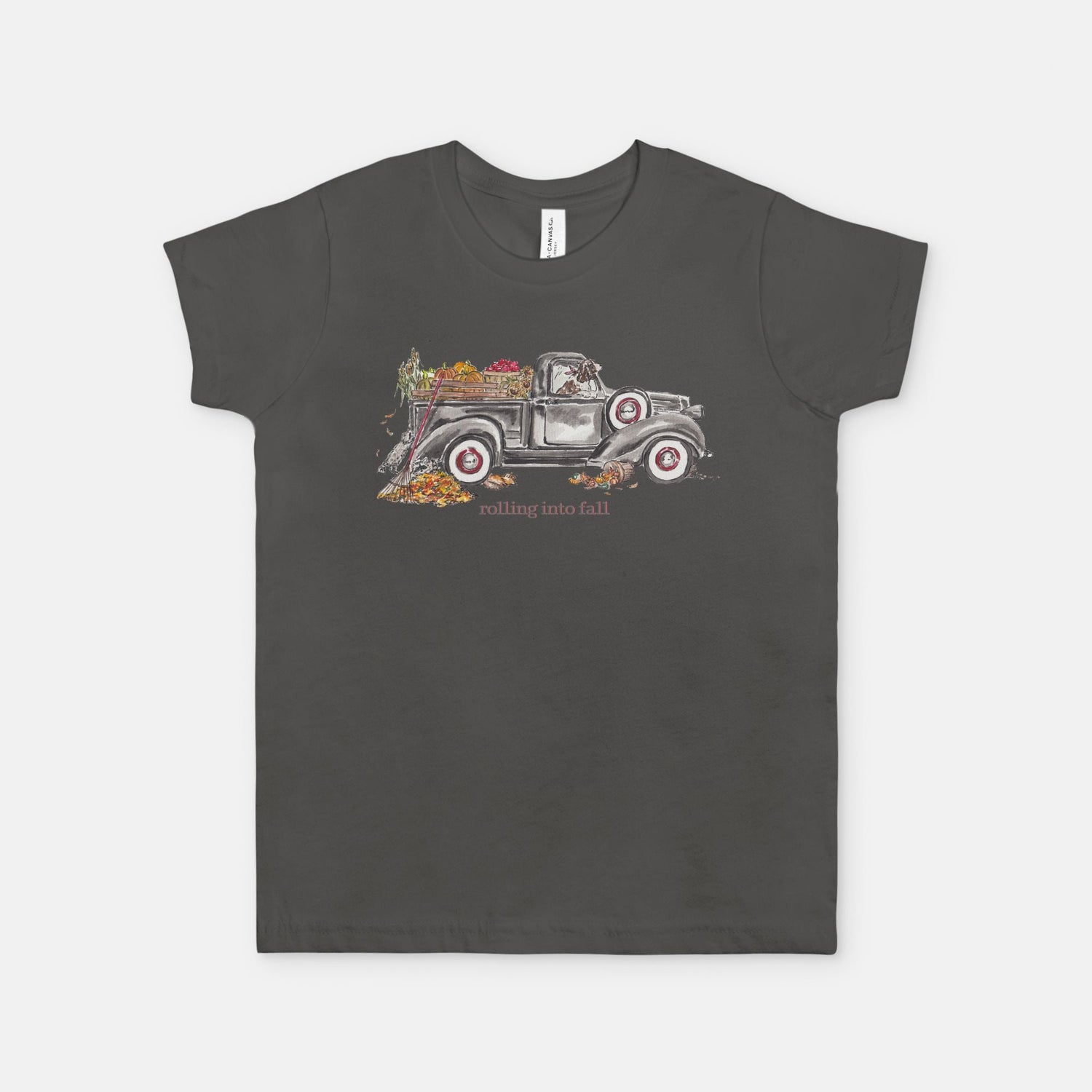 vintage fall truck rolling in to fall custom tee Youth S - XL - designs by pippa