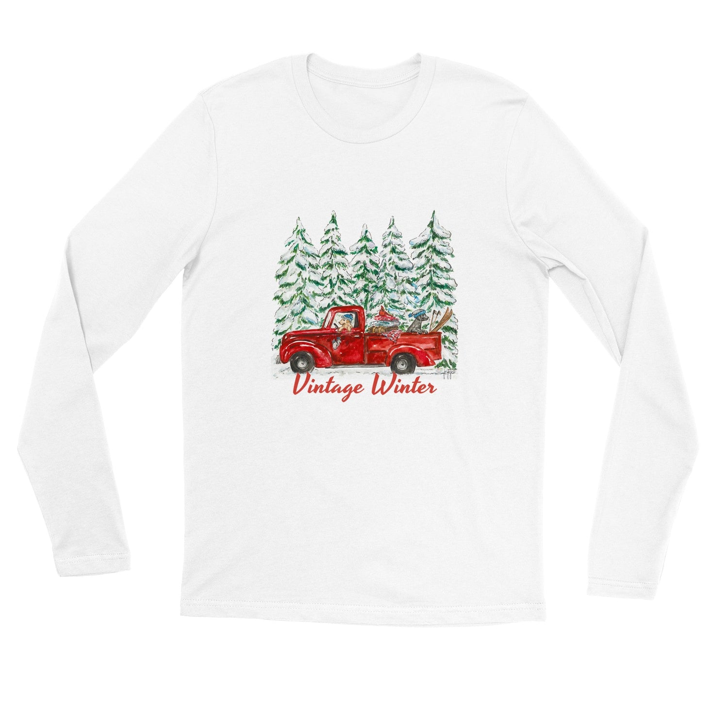 vintage winter personalized premium unisex longsleeve tee - designs by pippa