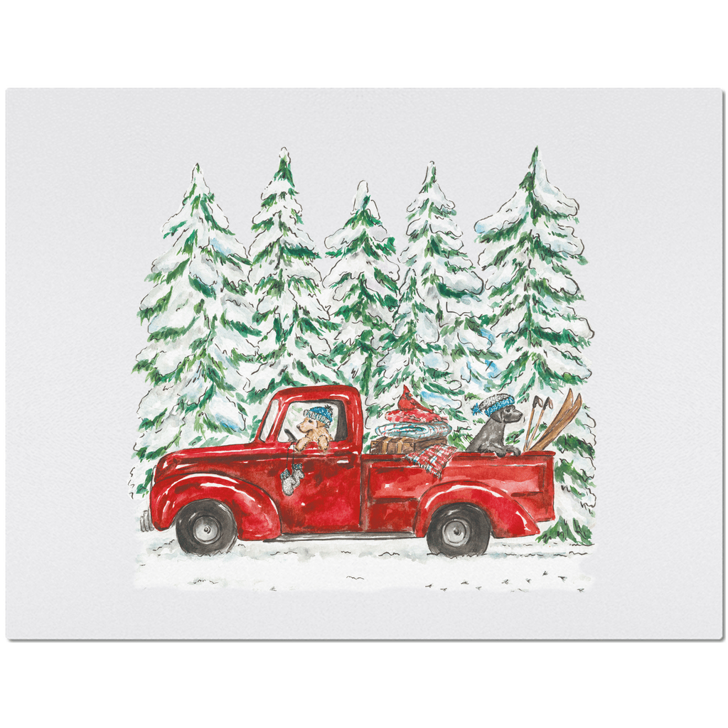 vintage winter truck placemat - designs by pippa