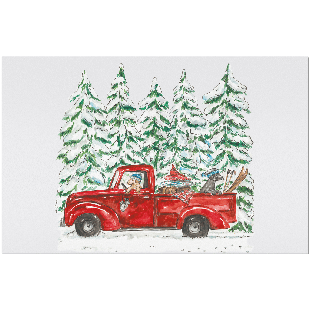 vintage winter truck placemat - designs by pippa