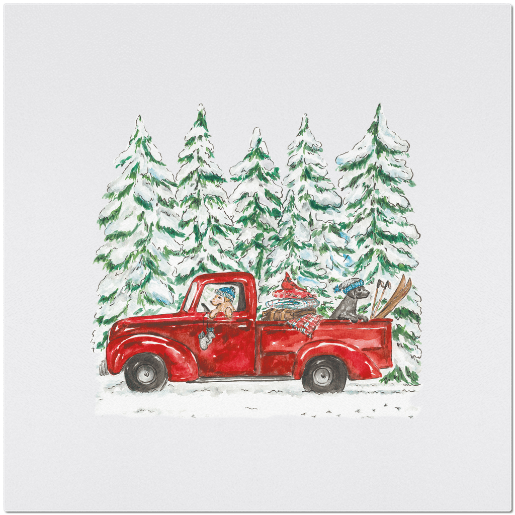 vintage winter truck placemat - designs by pippa