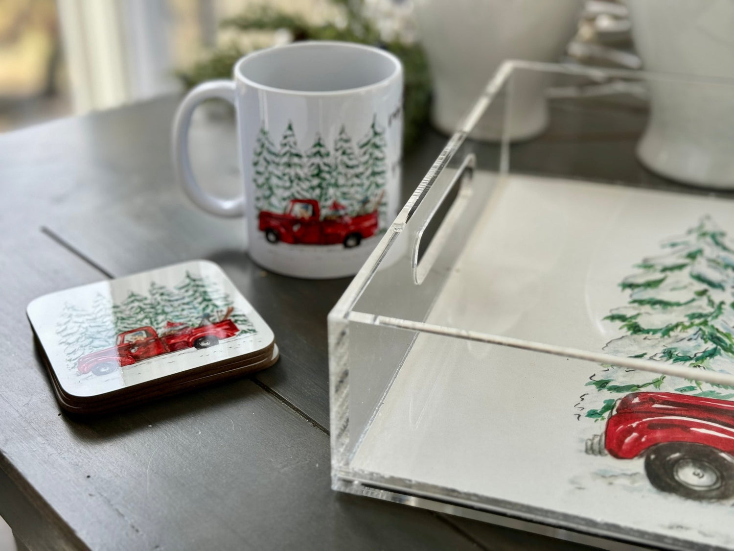 vintage winter truck placemat - designs by pippa