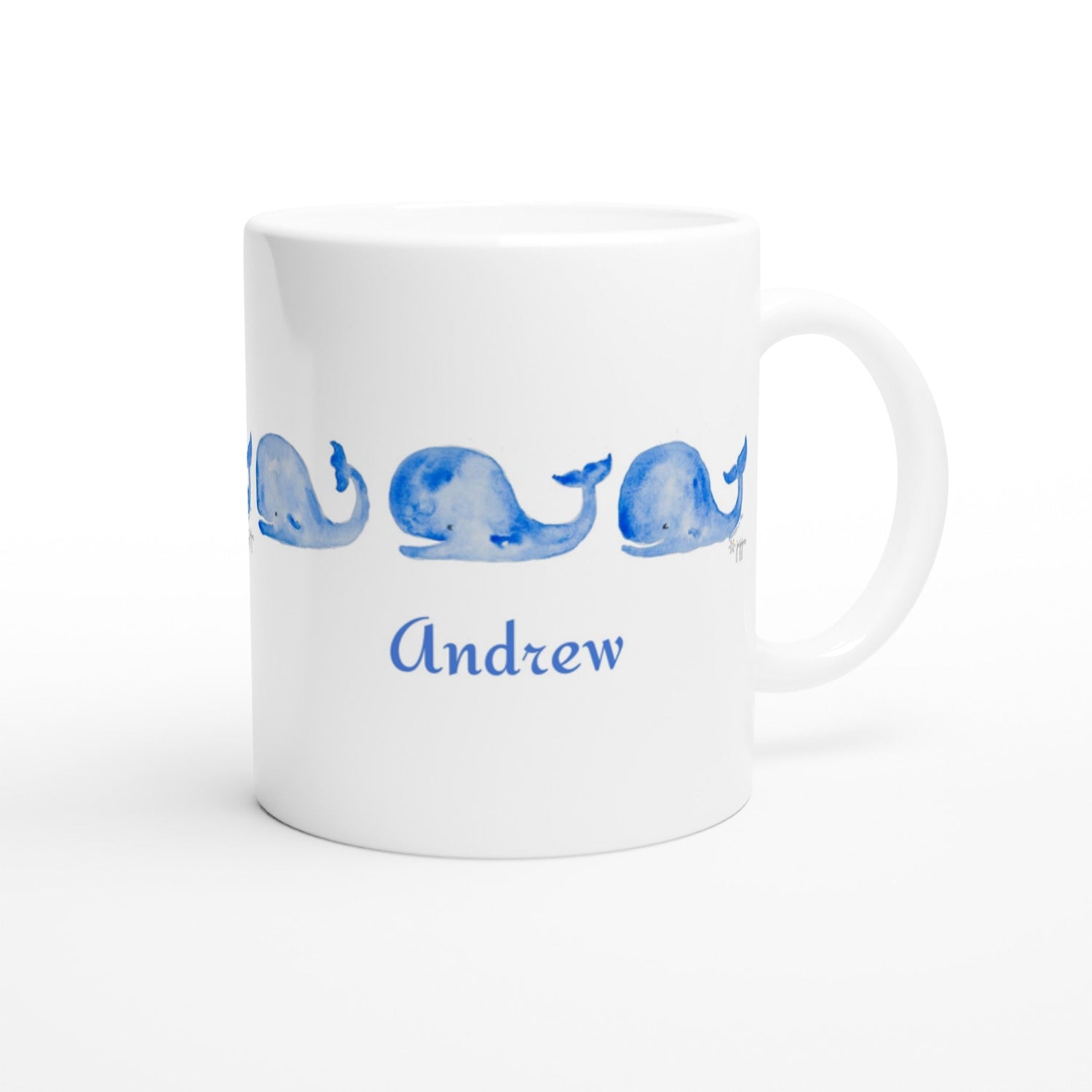 whale tales personalized mug white ceramic mug - designs by pippa