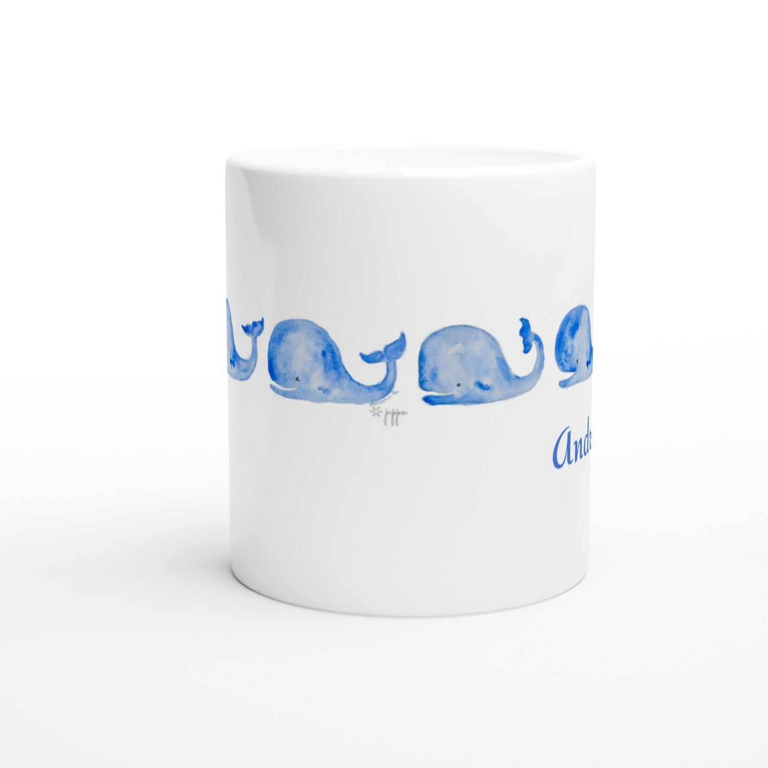 whale tales personalized mug white ceramic mug - designs by pippa