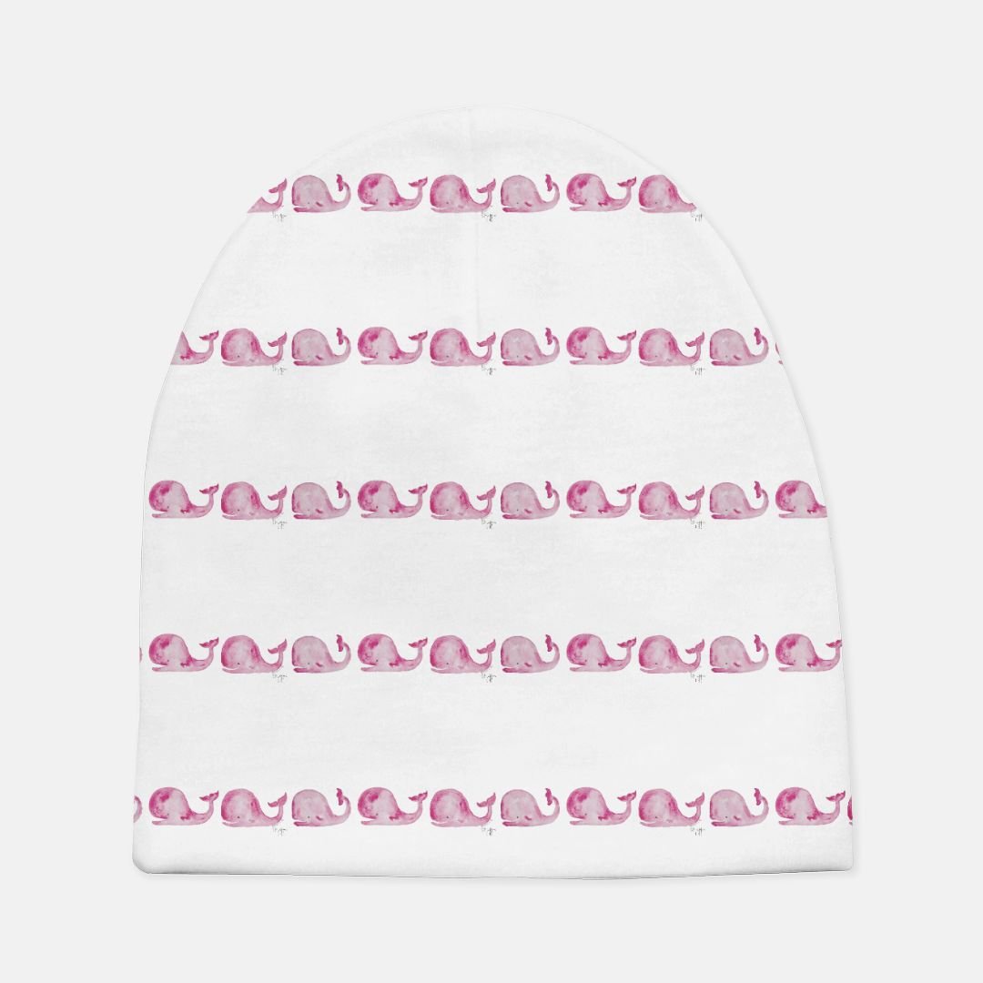 whalecome baby pink beanie hat - designs by pippa