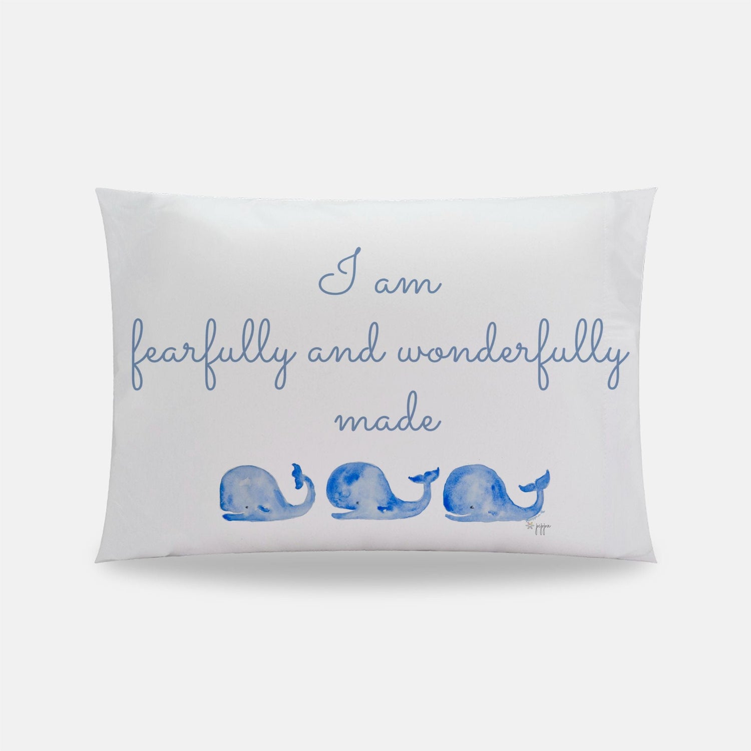 whalecome baby wonderfully made toddler pillowcase - designs by pippa